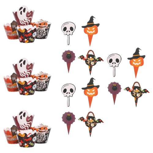 TOPBATHY 2 Sätze Spooky Muffinliner Toppers mit Fledermaus Spinne Kürbis und Geist für Partys und TOPBATHY 2 Sätze Spooky Muffinliner Toppers mit Fledermaus Spinne Kürbis und Geist für Partys und von TOPBATHY