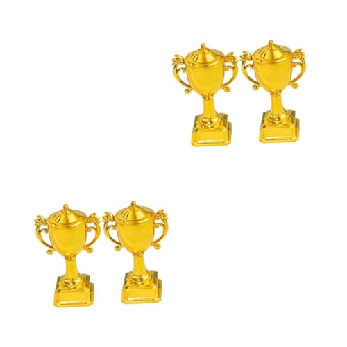 TOPBATHY 2 Sätze Trophäe Kuchen Dekorieren Kuchendeckel Bausatz Mini Dekorationen Geburtstagskuchen Kuchen Dekoration Kinderparty Kleine Pokalübergabe Goldene Trophäe Plastik 2 Stück * 2 von TOPBATHY