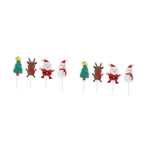 TOPBATHY 2 Sätze Weihnachtskucheneinsatz Weihnachtsparty Accessoires Cake Topper Weihnachten Spritzbeutel Und Spritztüllen Weihnachts-dessert-topper Weihnachtsdessert 4 Stück * 2 von TOPBATHY