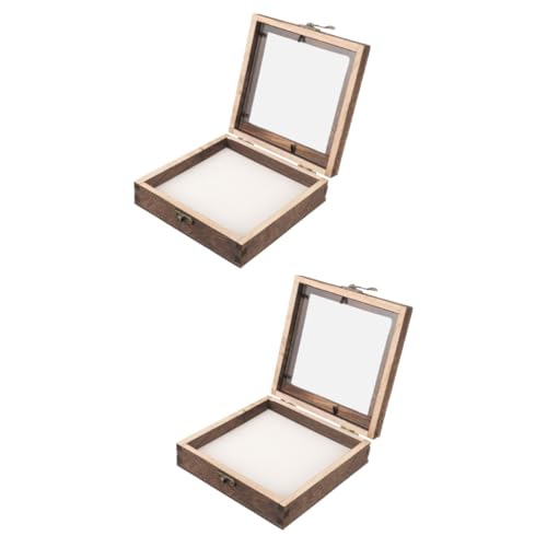 TOPBATHY 2 Sets Glas Insektenprobenbox Vitrine Für Fliegende Muscheln Fledermaus Ameisen Motten Probenbehälter Betrachterkäfig Baseball Vitrine Miniatur Vitrine Schmetterlings Set von TOPBATHY
