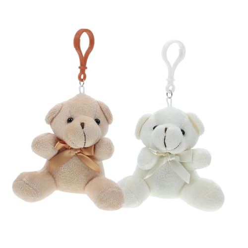 TOPBATHY Mini-plüschbär- 2er-pack Winzige Stofftiere Unzerbrechliche Bären-schlüsselanhänger Für Frauen Dekoratives Partygeschenk-spielzeug von TOPBATHY