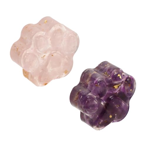 TOPBATHY 2 Stück Amethyst und Rosenquarz Paw Print Ornament für Handgefertigte Gedenksteine für Erinnerungen und Dekoration TOPBATHY 2 Stück Amethyst und Rosenquarz Paw Print Ornament für Handgefertigte Gedenksteine für Erinnerungen und Dekoration von TOPBATHY