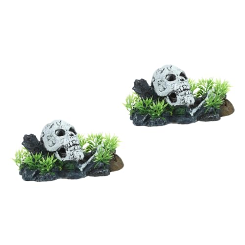 TOPBATHY 2 Stück Aquarium Deko Totenschädel Ornament für Fischbehälter Lebendige Dekoration für Aquarien Sicheres und Langlebiges Material für Mittelgroße und Große Tanks mit TOPBATHY 2 Stück Aquarium Deko Totenschädel Ornament für Fischbehälter Lebendige Dekoration für Aquarien Sicheres und Langlebiges Material für Mittelgroße und Große Tanks mit von TOPBATHY