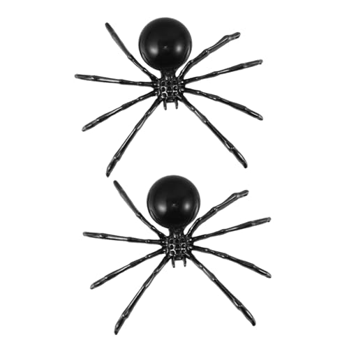 TOPBATHY 2 Stück Kristallspinnen Deko Schwarzer Obsidian Kugel Metallfigur Halloween Party Tier Skulptur Langlebig Vielseitig für Garten Veranstaltungsdeko von TOPBATHY