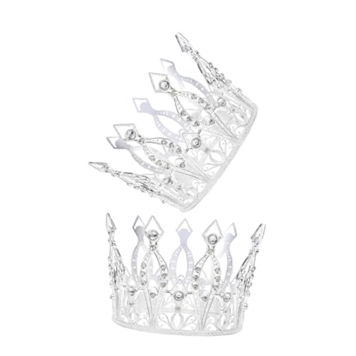 TOPBATHY 2 Stück Silberne Strass Prinzessin Krone für Frauen Mädchen Funkelnde Tiara mit Luxuriösen Kristallen Leichter Brautschmuck für Hochzeit Geburtstag Festliche Feiern von TOPBATHY