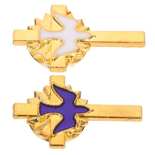 TOPBATHY 2 Stück Taubennadel Vintage Christliche Nadel Erstkommunion Zubehör Für Mädchen Christliche Knöpfe Anstecker Vogelbrosche Vintage Broschen Für Kommunion von TOPBATHY