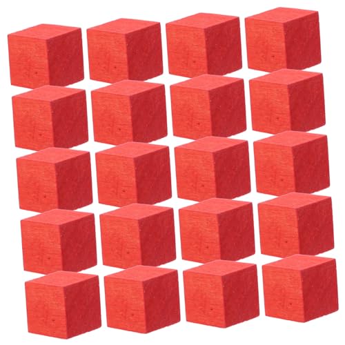 TOPBATHY 20 Stück Spielzeuge Aus Holzklötzen Klein Mini Künste Und Block Mit Für Farbig Stapelspielzeug Aus Holz Holzbausteine Quadratische Holzblöcke DIY-projekte Liefert Rot von TOPBATHY