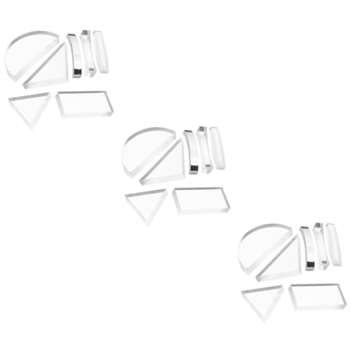 TOPBATHY 3 Sätze Optisches Linsenset Wissenschaft Optische Linse Für Den Unterricht Konvex Optical Prism Physik Optische Linse Objektiv Für Den Physikunterricht Glas Transparent 7 Stück * 3 von TOPBATHY
