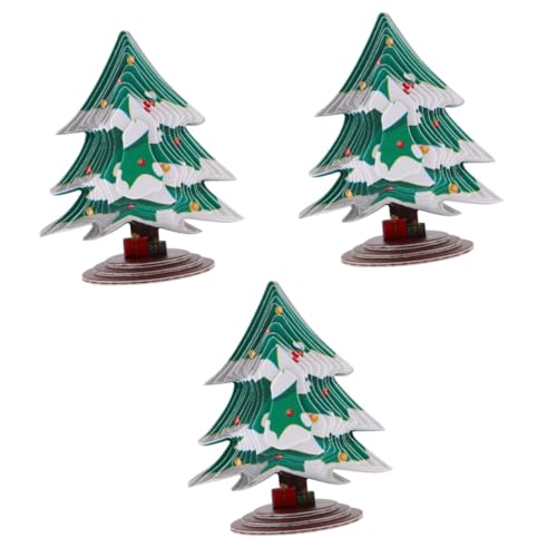 TOPBATHY 3 Sätze Papier Weihnachtsbaum Puzzle Kreatives DIY Bastelspielzeug für Weihnachten Dekoratives Puzzle für Verbessertes Hand Koordination von TOPBATHY