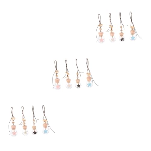 TOPBATHY 3 Sätze Parfümflasche Anhänger Kessel Blumenduftflasche Auto-aromatherapie-diffusor Auto Hängende Flasche Auto Parfüm Flasche Anhänger Auto-parfüm-Ornament Glas 4 Stück * 3 von TOPBATHY