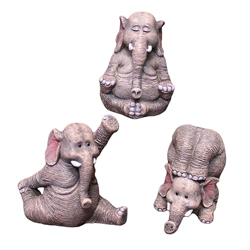 TOPBATHY 3 Stücke Miniatur Elefanten Figuren Garten Statue Outdoor Decor Outdoor Elefanten Statue von TOPBATHY
