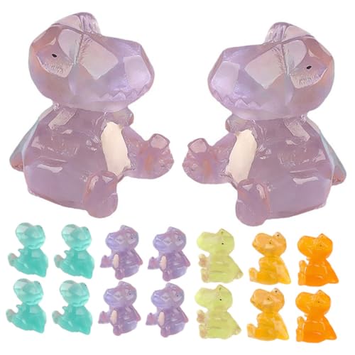 TOPBATHY 30 Stück Teiliges Dinosaurier Figuren aus Resin Leuchtend im Dunkeln Niedliche Cartoon Dinos Glatte Oberfläche für Micro Garten Dekoration und DIY Robust und Langlebig von TOPBATHY