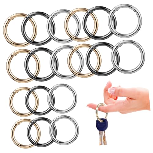 TOPBATHY 30 Stück Teiliges Runde Karabinerhaken aus Metall mit Glänzender Oberfläche Vielseitige O Ring Schnappclips für Taschenriemen Schlüsselanhänger Gepäck und DIY Handwerk Robust und von TOPBATHY