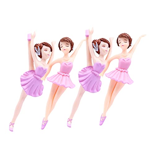 TOPBATHY Auto-Dekor 4 Stück Ballerina-mädchen Ballettfiguren Tanzende -figur -statue Gastgeschenke Für Mädchen Tortenaufsätze Für Mädchen -cupcake-topper Weiß Kuchen Puppe Pvc von TOPBATHY