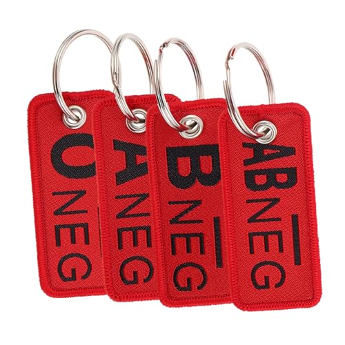 TOPBATHY 4 Stück Blutgruppen Schlüsselanhänger Handtaschen Schlüsselanhänger Taschen Charm Dekorative Schlüsselanhänger Medizinischer Assistent Hängetasche Schlüsselanhänger von TOPBATHY
