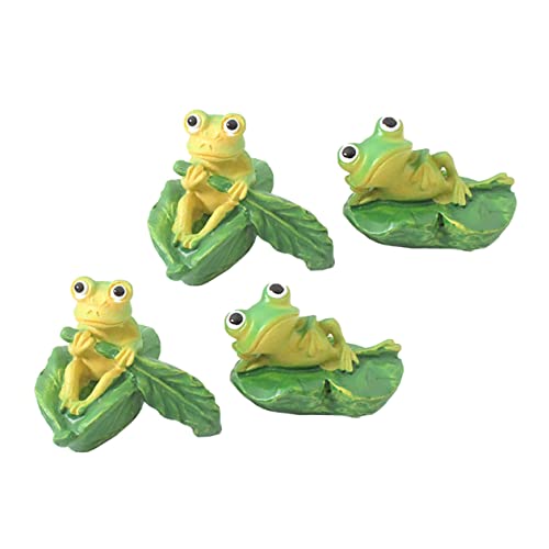 TOPBATHY Moos Landschaft Frosch Statue 4 Stücke Harz Tier Ornament Entzückende Spielzeug Für Garten von TOPBATHY