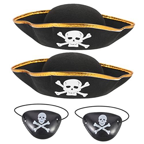 TOPBATHY 4 Stück Hut des Piratenkapitäns Kappen Piratenkostümhüte Dreispitz Piratenhut Kostüm Mützen Piratenhut für chaps piratin hut Mützen -Patch Stoff Black TOPBATHY 4 Stück Hut des Piratenkapitäns Kappen Piratenkostümhüte Dreispitz Piratenhut Kostüm Mützen Piratenhut für chaps piratin hut Mützen -Patch Stoff Black von TOPBATHY