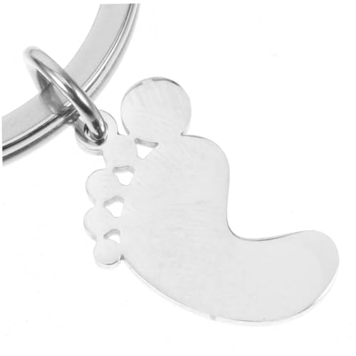 TOPBATHY 4 Stück Schlüsselanhänger Fußabdruck Anhänger Kompakt als Taschen und Schlüsseldekor für Geburtstags und Babypartygeschenke von TOPBATHY