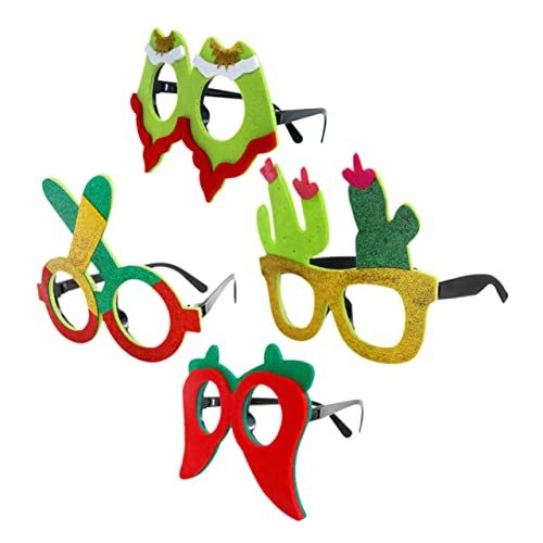 TOPBATHY 4 Stück Teiliges Partybrillen mit Mexikanischem Karnevalsmotiv Leichte Kunststoffrahmen Bunten Designs Kaktus Schellen Festkleidung Chili als Fotorequisite für Cinco De Mayo Feier TOPBATHY 4 Stück Teiliges Partybrillen mit Mexikanischem Karnevalsmotiv Leichte Kunststoffrahmen Bunten Designs Kaktus Schellen Festkleidung Chili als Fotorequisite für Cinco De Mayo Feier von TOPBATHY