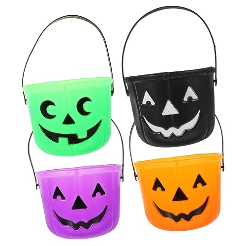 TOPBATHY 4 Stück Tragbarer Kürbiseimer Snackeimer Für Stuffer Snack Halloween-kürbislaterne Süßigkeitenhalter Für Halloween-süßigkeiten-Eimer Trick Gefälscht Plastik TOPBATHY 4 Stück Tragbarer Kürbiseimer Snackeimer Für Stuffer Snack Halloween-kürbislaterne Süßigkeitenhalter Für Halloween-süßigkeiten-Eimer Trick Gefälscht Plastik von TOPBATHY