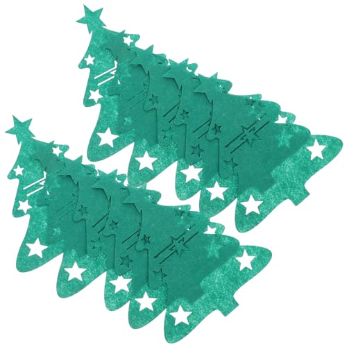 TOPBATHY 48-teiliger Weihnachtsgeschirrhalter: Grünes Weihnachtsutensilienhalter-Set aus Filz – Gabelschneider, Löffelbeutel in Weihnachtsbaumform für das Feiertagsbankett von TOPBATHY