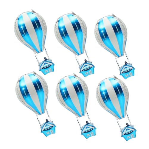 TOPBATHY 6 Stück Heißluftballon Dekoration Heißluftballon Aluminiumballon Helium Dekoballon Aluminium Heißluftballon Ballons Heißluftballon Förmige Ballons Himmelblaue von TOPBATHY