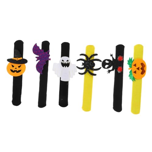 TOPBATHY 6 Stück Pop-Kreis-Armband Halloween- -Armbänder Halloween-Party-Armbänder halloween party halloween Halloween-Slap-Armbänder Schlagarmbänder für Flanell von TOPBATHY