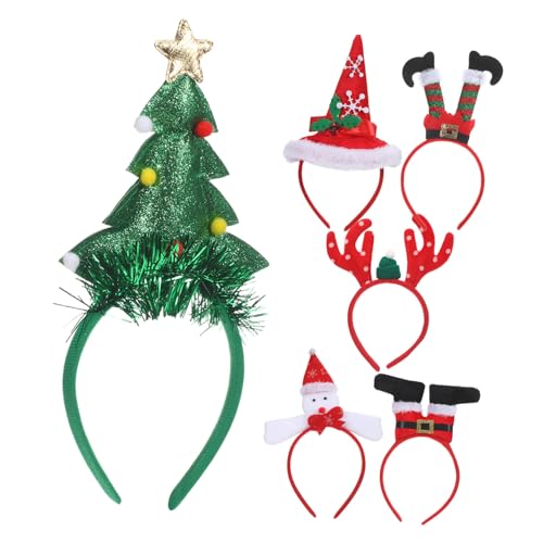 TOPBATHY 6 Stück Teiliges Weihnachts Haarreif mit Rentier und Weihnachtsbaumdesigns Leicht und Bequem für Erwachsene und Festliche Party Accessoires für Feiern von TOPBATHY