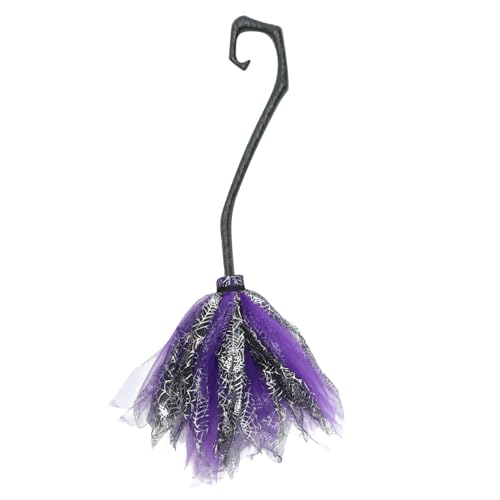 TOPBATHY Abnehmbarer Hexenbesen für Halloween Kunststoff Hexenbesen Requisite für Kostümparty für Karneval und Maskerade Cosplay Zubehör für Mädchen von TOPBATHY