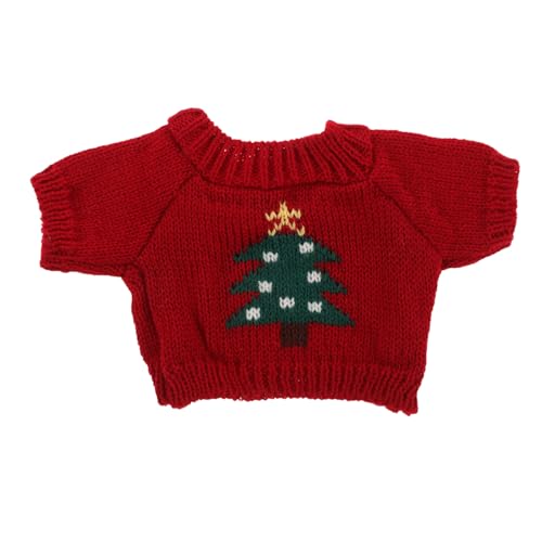TOPBATHY Bärenkleidung Puppenpullover, Wollgarn Roter Pullover für Bär, Dekorative Puppenkleidung, Plüschtier-Outfit für 12-Zoll-kuscheltiere von TOPBATHY