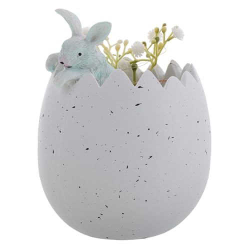 TOPBATHY Blumentopf Mit Zerbrochener Muschel Hasen Dekorationen Osterhasenfigur Ostern Blumentopf Osterpartydekorationen Kaktus-sukkulenten-blumentöpfe Mini-hasenfigur Weiß Harz von TOPBATHY