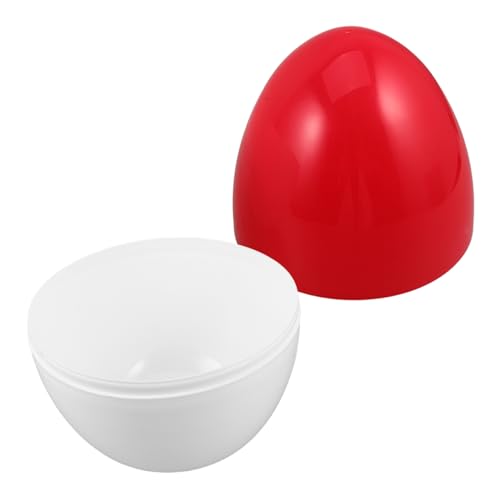 TOPBATHY DIY Riesen Ei zum Befüllen Transparente Kunststoffkapsel für Ostern Geburtstag Hochzeit Kreative Geschenkbox in Weiß und Rot Einfache Montage Vielseitig Einsetzbar für Party und von TOPBATHY