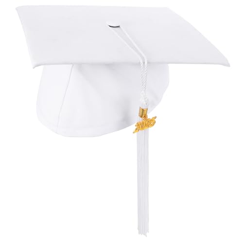 TOPBATHY Diplom-kappe Mit Weißem Abschlusshut Aus Polyester Für Die College-feierlichkeiten 2025 von TOPBATHY