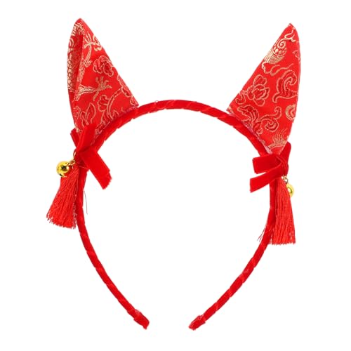 TOPBATHY Fuchsohren Stirnband Katzenfuchsohren Haarreif Plüschiges Süßes Haarband Cosplay-kopfbedeckung Schickes Stirnband Kopfbedeckung Mit Katzenohren Kostüm Kopfbedeckung Rot Polyester von TOPBATHY