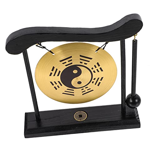 TOPBATHY Gong-Verzierung asiatisches Dekor Desktop-Gong-Dekor Gongs für Ornament Wohnkultur einzigartige Gongverzierung Heimtischdekoration empfindlich Dekorationen Anzeige schmücken Holz von TOPBATHY