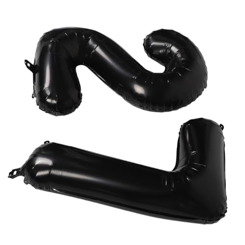TOPBATHY Große Schwarze Folienzahl Ballons Langlebige Geburtstagsdeko für Jubiläumsparty Design Einfache Handhabung Vielseitige Feierdekoration von TOPBATHY