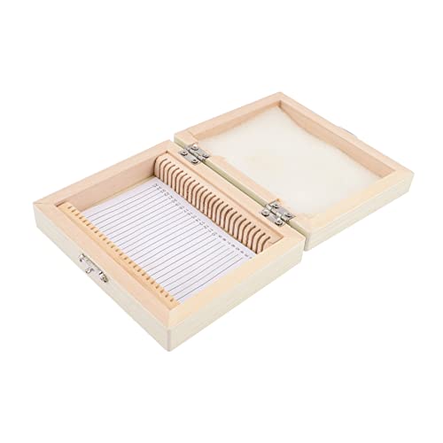 TOPBATHY Kasten Biologische Slice-Box gleiten Lagerung klein Scheibe Container vorbereitet Kästen für Mikroskop-Objektträger Halter für Mikroskop-Objektträger Holz Beige von TOPBATHY
