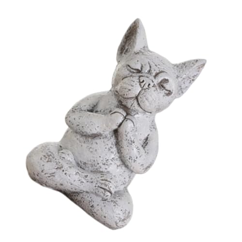 TOPBATHY Stilvolle Harz Meditation Welpen Ornament Garten Decor Indoor Statue von TOPBATHY