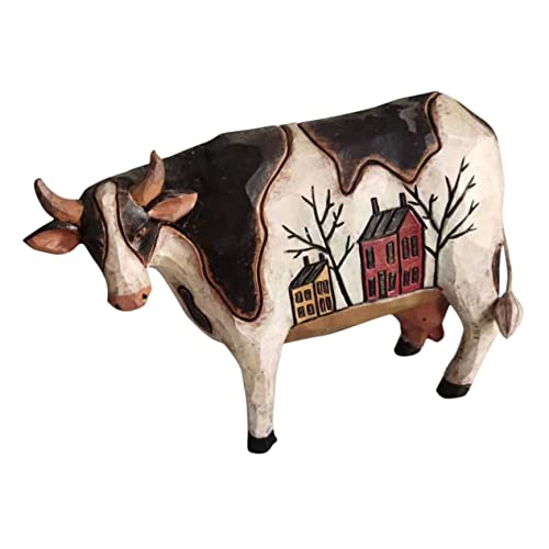 TOPBATHY Tabletop Harz Kuh Kuh Dekorative Figurine Kuh Puppe Für Home Office Decor Bauernhaus Kuh Ornament von TOPBATHY