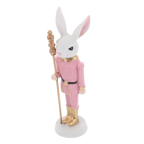 TOPBATHY Osterhasen-Ornamente Hasen Figur Süßer Hase Niedlicher Hase Hasen Dekoration Kreative Osterdeko Mini-Gartenfiguren Chick Plüsch Bunny Home Decor Hasenstatue aus Kunstharz Rosa von TOPBATHY