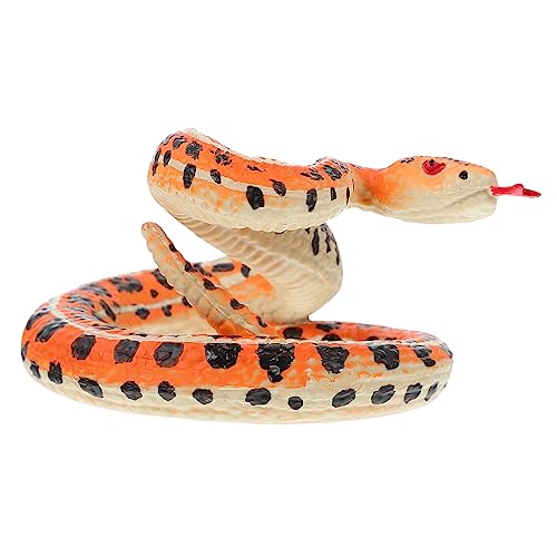 TOPBATHY Schlangenmodell-Ornamente Tiermodell Schlangenmodell- Falsche Schlange Gefälschte Schlangenstütze Emuliertes Tiermodell Kinderspielzeug Plastik Orange von TOPBATHY