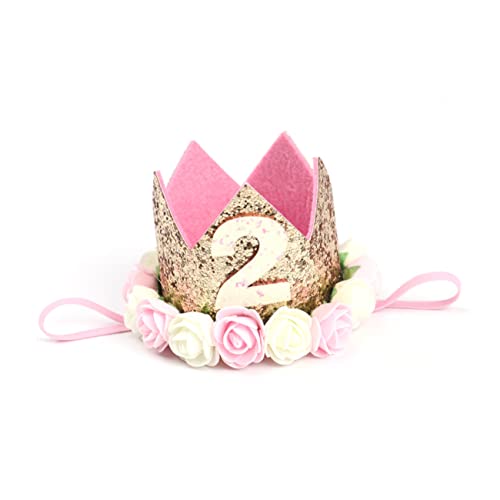 TOPBATHY Haarschmuck für Babys elastische Geburtstagsprinzessin baby erster geburtstag mädchen stirnbänder eins baby stirnbänder Stirnband Babygeburtstagskrone Babykrone Kopfbedeckung Kind von TOPBATHY