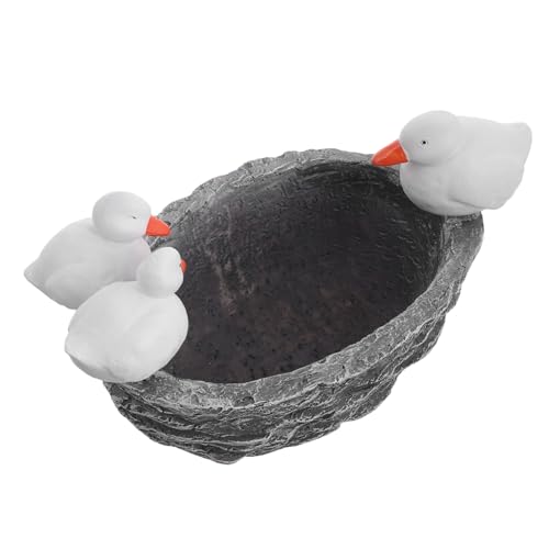 TOPBATHY Eleganter Blumentopf Aus Kunstharz Mit Vogelfigur Künstlicher Steinpflanzer Für Die Inneneinrichtung des Büros von TOPBATHY