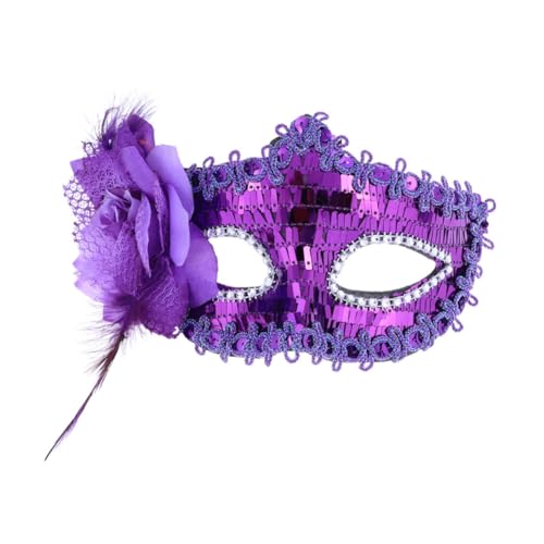 TOPBATHY Vintage Half Face Party Maskerade Halloween-Maske Partybrille Maskerade-Maske schnapsgläser Partymaske Maskerade Halbmaske Jahrgang bilden Venedig Fräulein Violett von TOPBATHY