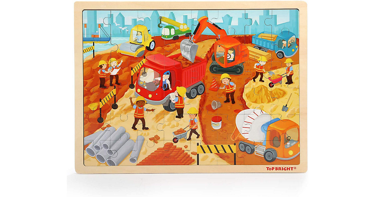 Holzpuzzle Baustelle, 48 Teile von TOPBRIGHT