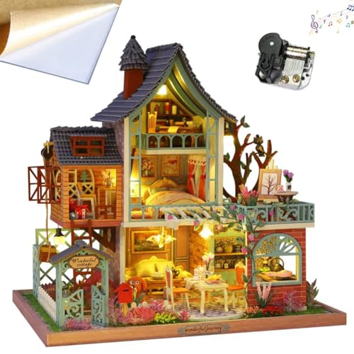3D Puppenhaus Holz Miniatur Möbel Kit Dschungel Loft Gebäude Modell Haus Holz Spielzeug Handarbeit Kunstwerk Mini Dekoration Frauen Schöne Geschenke von TOPBSFARNY