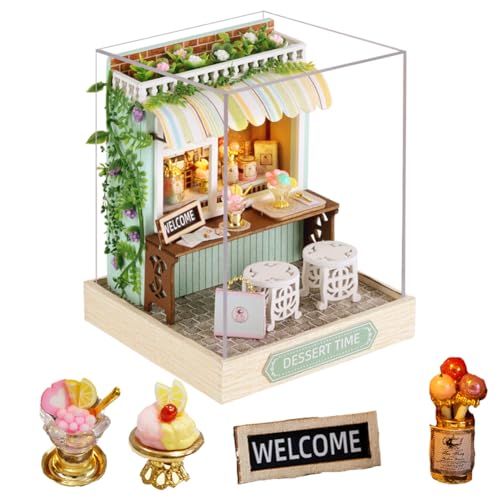 DIY Kleine Miniatur-Landschaft Handgemachte Handwerk Miniatur Puppenhaus Kit Kreative Mini-Möbel Spielzeughaus für Erwachsene und Teenager Zusammenbauen Geschenke (Dessert Time) von TOPBSFARNY