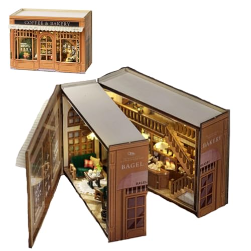 TOPBSFARNY 3D European Style Cottage Open-Sided Design Handmade Multi-Layers That Can Be Opened And Closed For Teens and Adults to Build-Creativity Gift (Bagel Time) von TOPBSFARNY