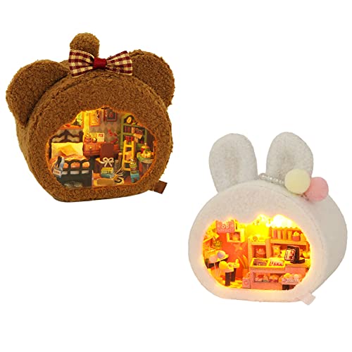 TOPBSFARNY 3D Holz Buchständer Puzzle DIY Puppenhaus Holz Plüsch Patchwork Nook Modell Bauset mit LED Licht für Jugendliche und Erwachsene zum Bauen Kreativität Weihnachten Halloween TOPBSFARNY 3D Holz Buchständer Puzzle DIY Puppenhaus Holz Plüsch Patchwork Nook Modell Bauset mit LED Licht für Jugendliche und Erwachsene zum Bauen Kreativität Weihnachten Halloween von TOPBSFARNY