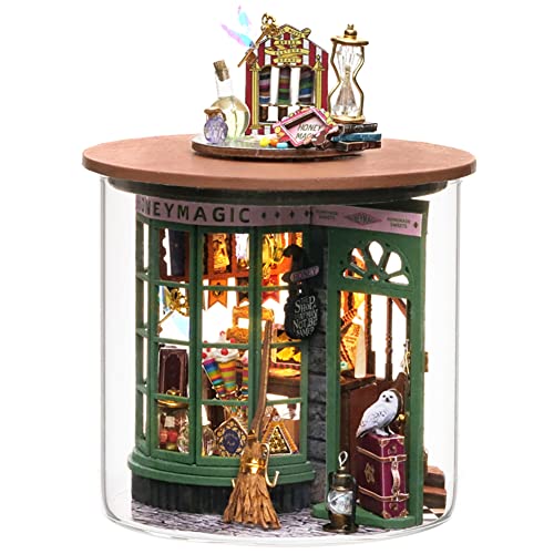 TOPBSFARNY 3D Stereoskopische Miniatur Puppenhaus Kit Montage Spielzeug DIY Modell Holzmöbel für Valentinstag Kreative Geschenke (The Magic Shop) von TOPBSFARNY